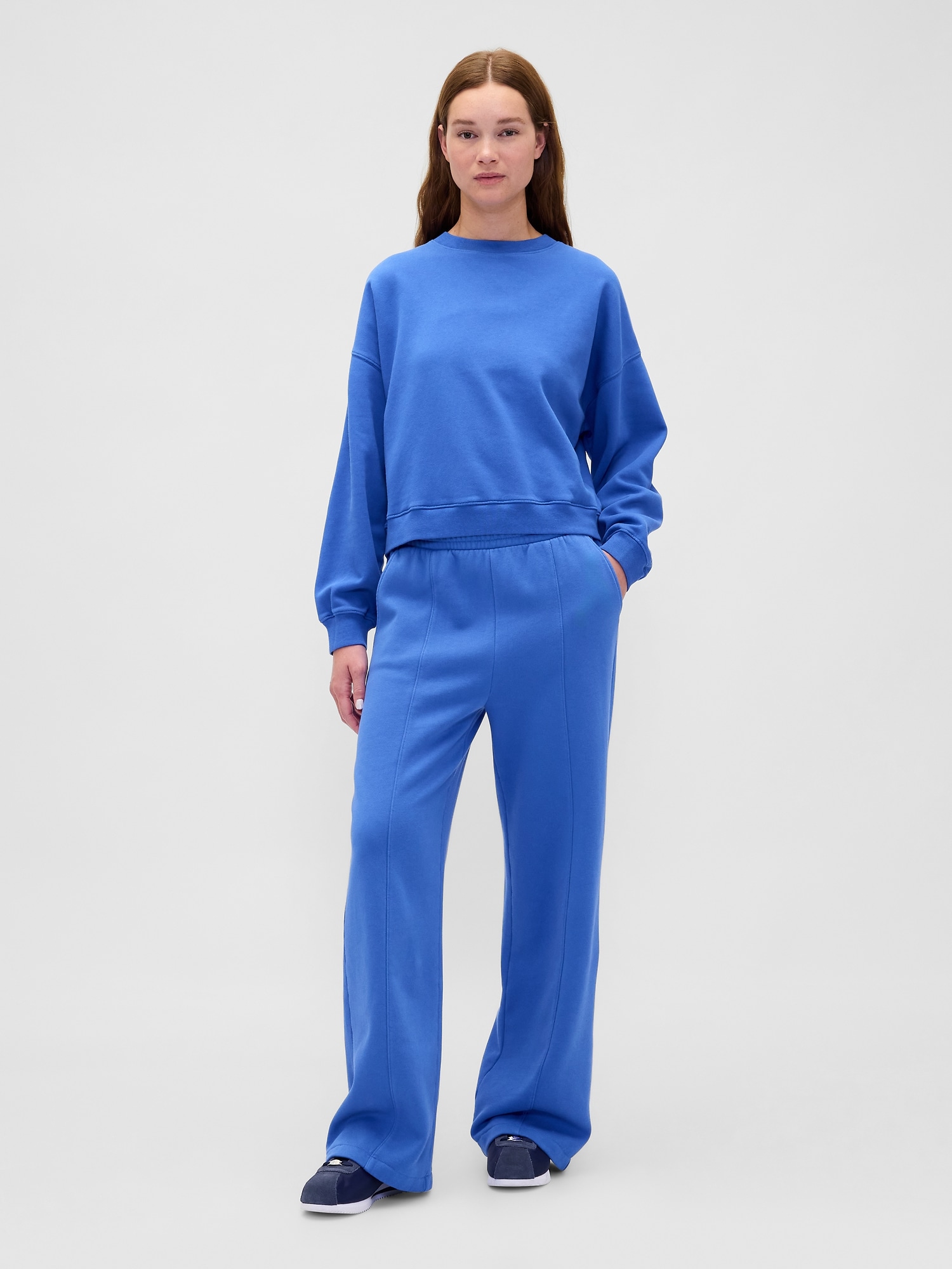 PANTALON EN COTON OUATÉ VINTAGEDOUX À COUTURES APPARENTES