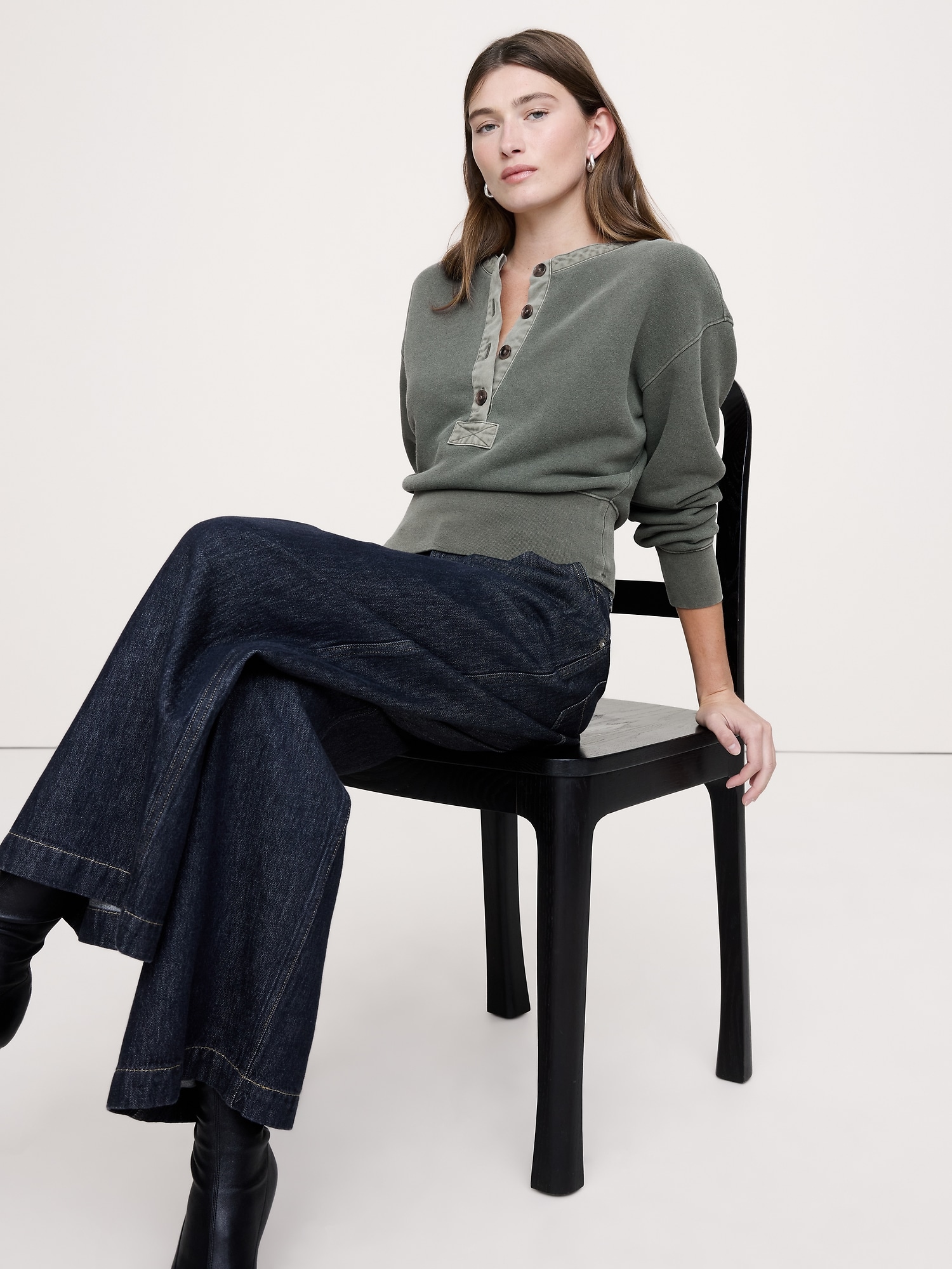 French Terry Henley Sweatshirt