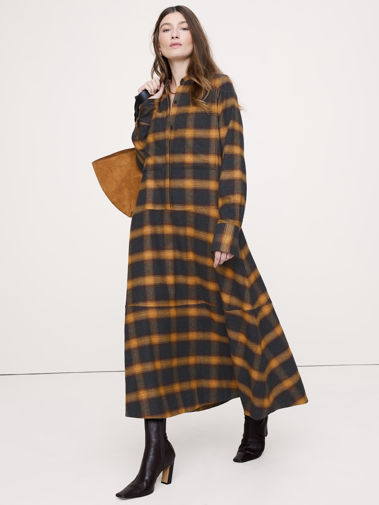 コットン トラペーズ シャツドレス-0 コットン トラペーズ シャツドレス-0