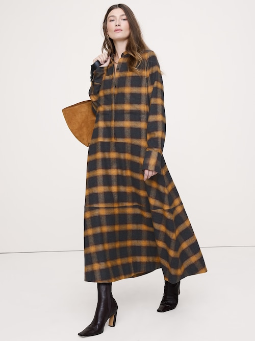 コットン トラペーズ シャツドレス