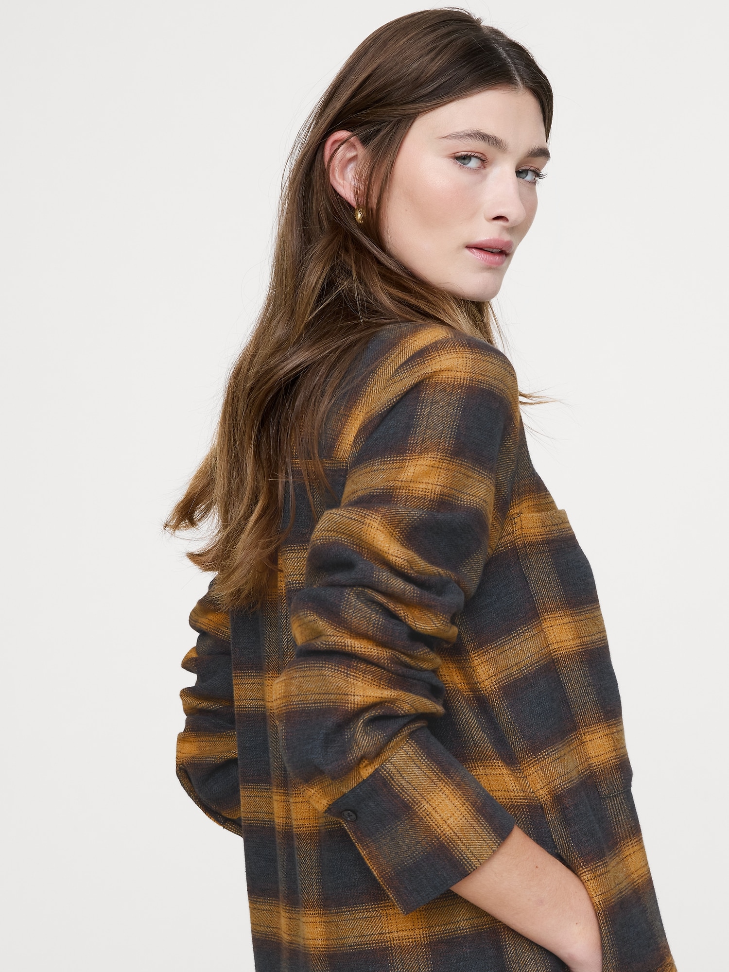 コットン トラペーズ シャツドレス-2 コットン トラペーズ シャツドレス-2