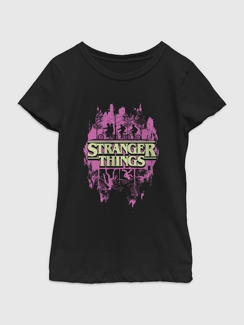 Stranger Things Silhouette Graphic T-Shirt for Girls