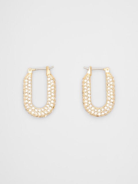 Pave Horseshoe Hoop Earrings