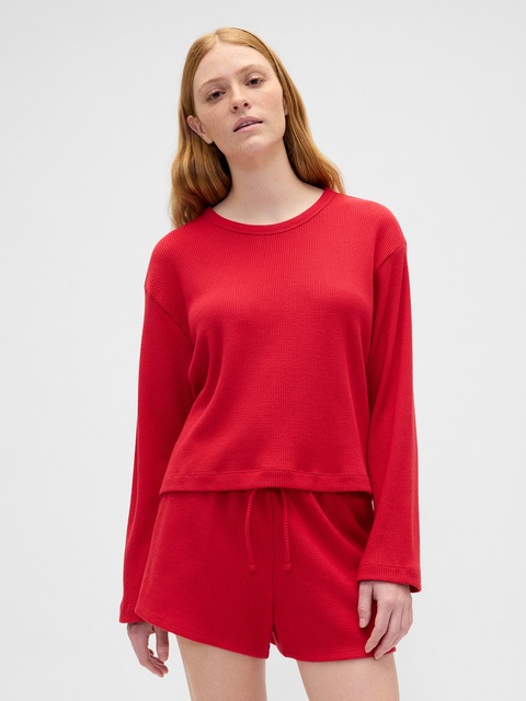 Relaxed Waffle-Knit PJ T-Shirt