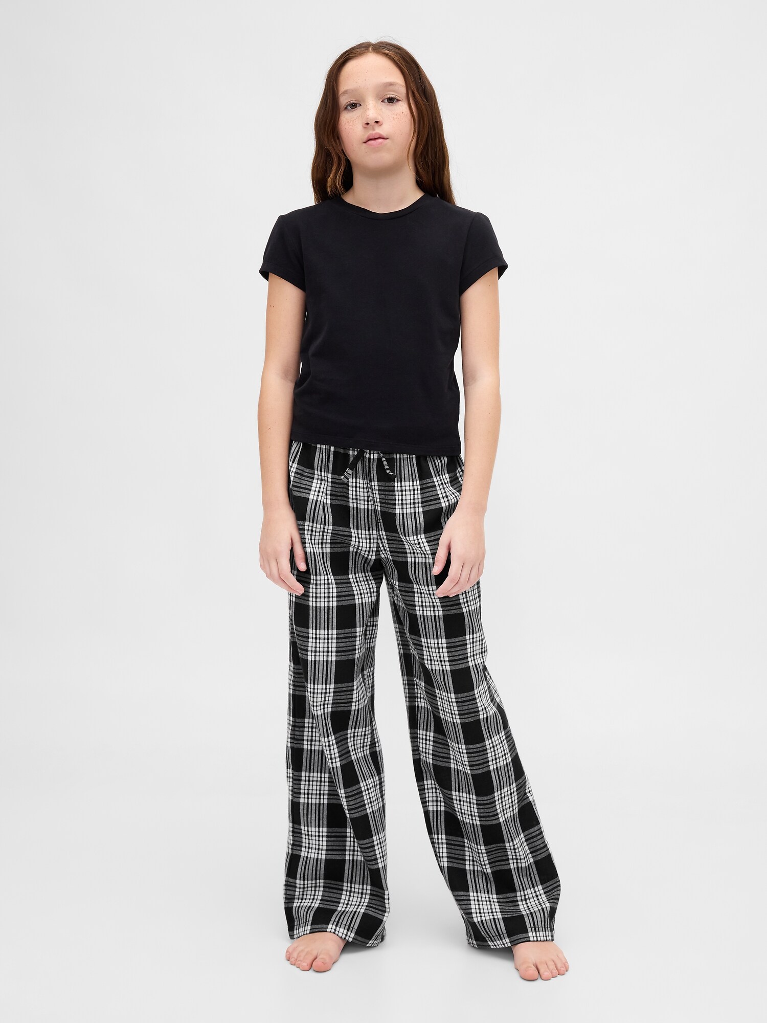 ナイトメアー・ビフォア・クリスマス スカル フランネル パジャマパンツ (キッズ)-1