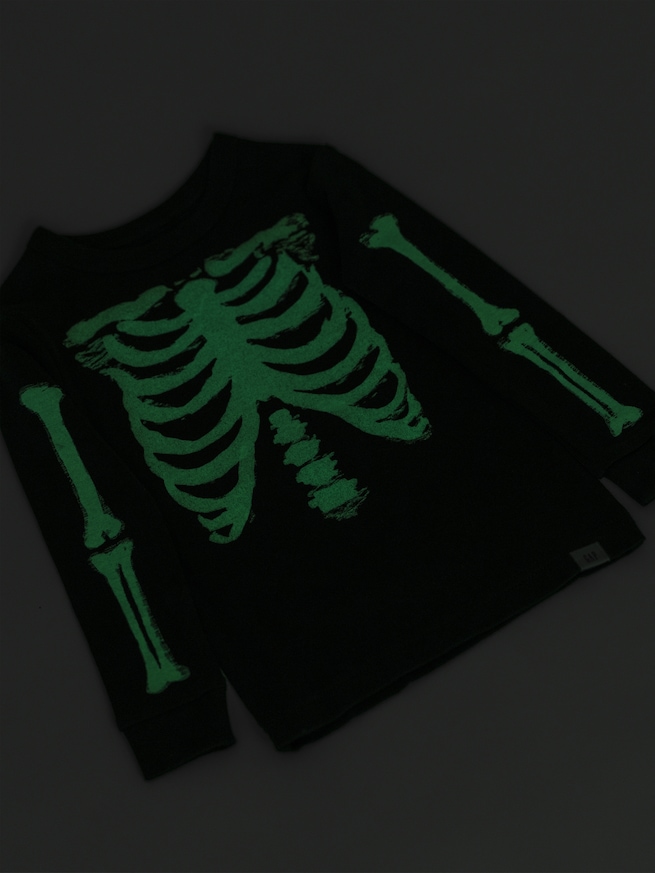 オーガニック ブラッシュドコットン 蓄光プリント パジャマセット (幼児・ベビー)-2