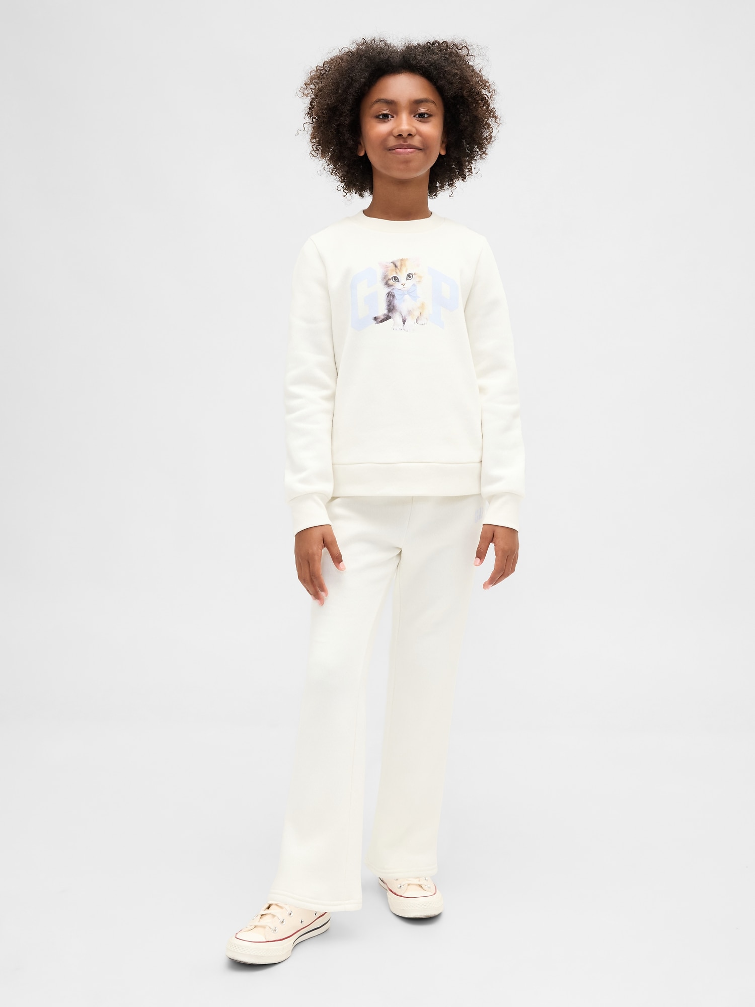 PANTALON EN COTON OUATÉ À LOGO POUR ENFANT
