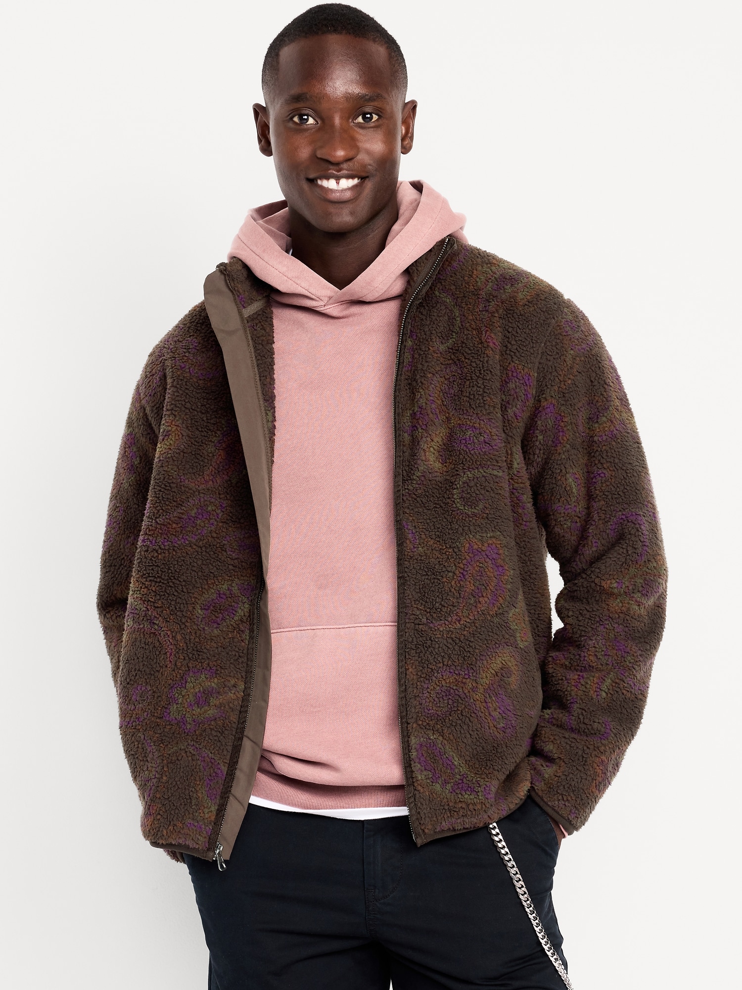VESTE EN SHERPA À GLISSIÈRE PLEINE LONGUEUR