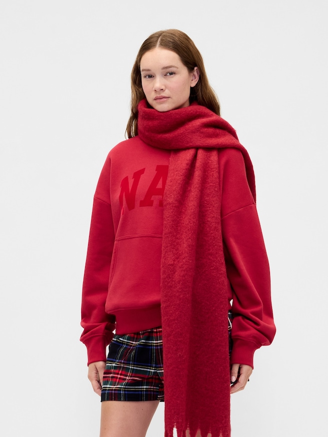 ブラッシュド フリンジ マフラー-0