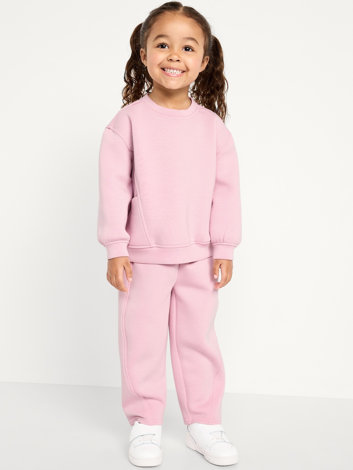 ENSEMBLE CHANDAIL RAS DU COU ET PANTALON MOLLETON RAFFINÉ POUR TOUTE-PETITE