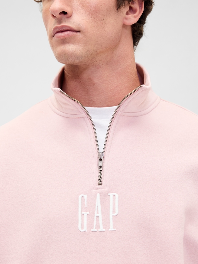 ヴィンテージソフト オーバーサイズ GAPロゴ ハーフジップ プルオーバー-3