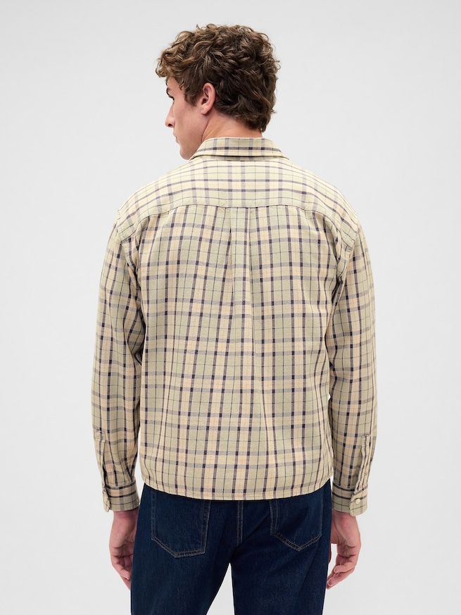 サンウォッシュ ツイル ストレートヘム シャツ-2