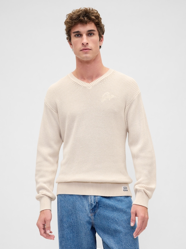 リラックスフィット Vネックセーター-0