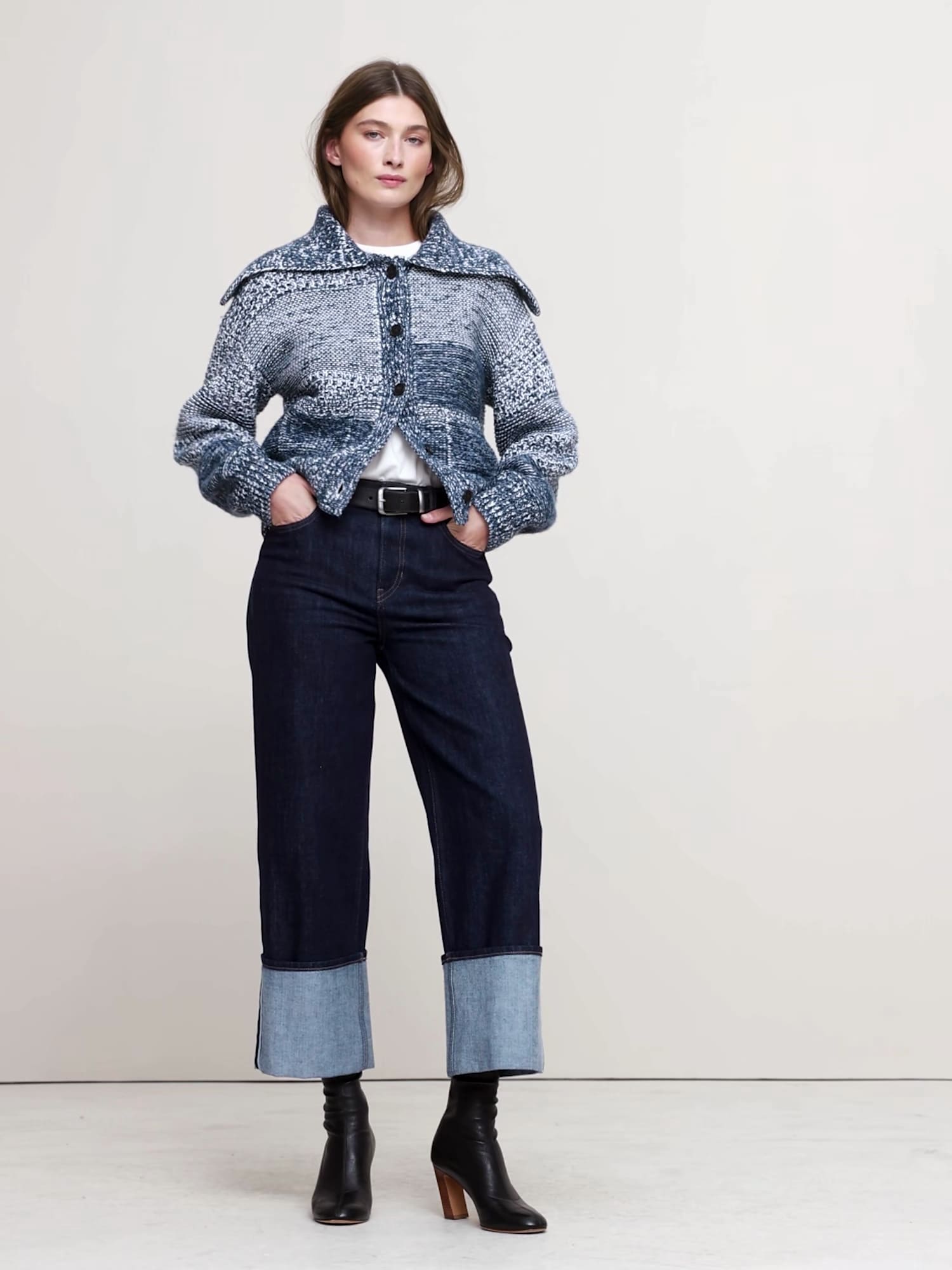 スペースダイ コットン ウール カーディガン-5