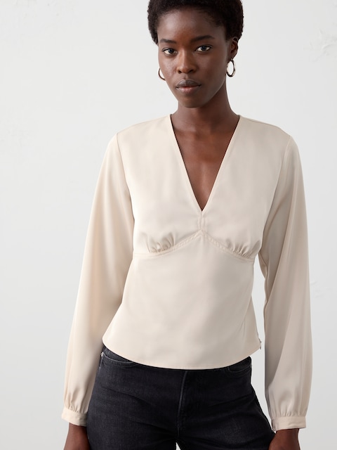 Silky V-Neck Top