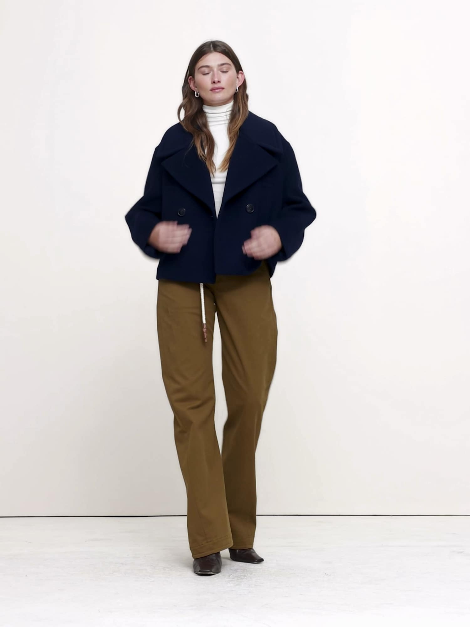 ミッドライズ ツイスト ストレートパンツ-5