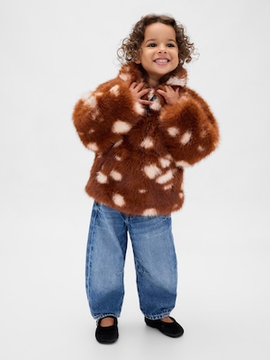 Gap × Sandy Liang スポット ヴィーガンファー ハーフジッププルオーバー (幼児・ベビー) Gap × Sandy Liang スポット ヴィーガンファー ハーフジッププルオーバー (幼児・ベビー)
