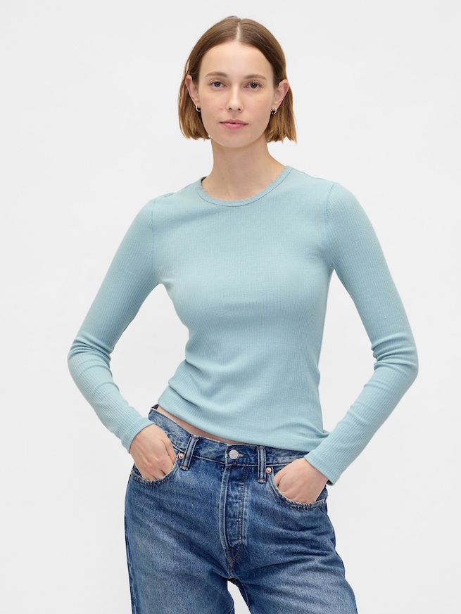 ポインテール リブTシャツ-0