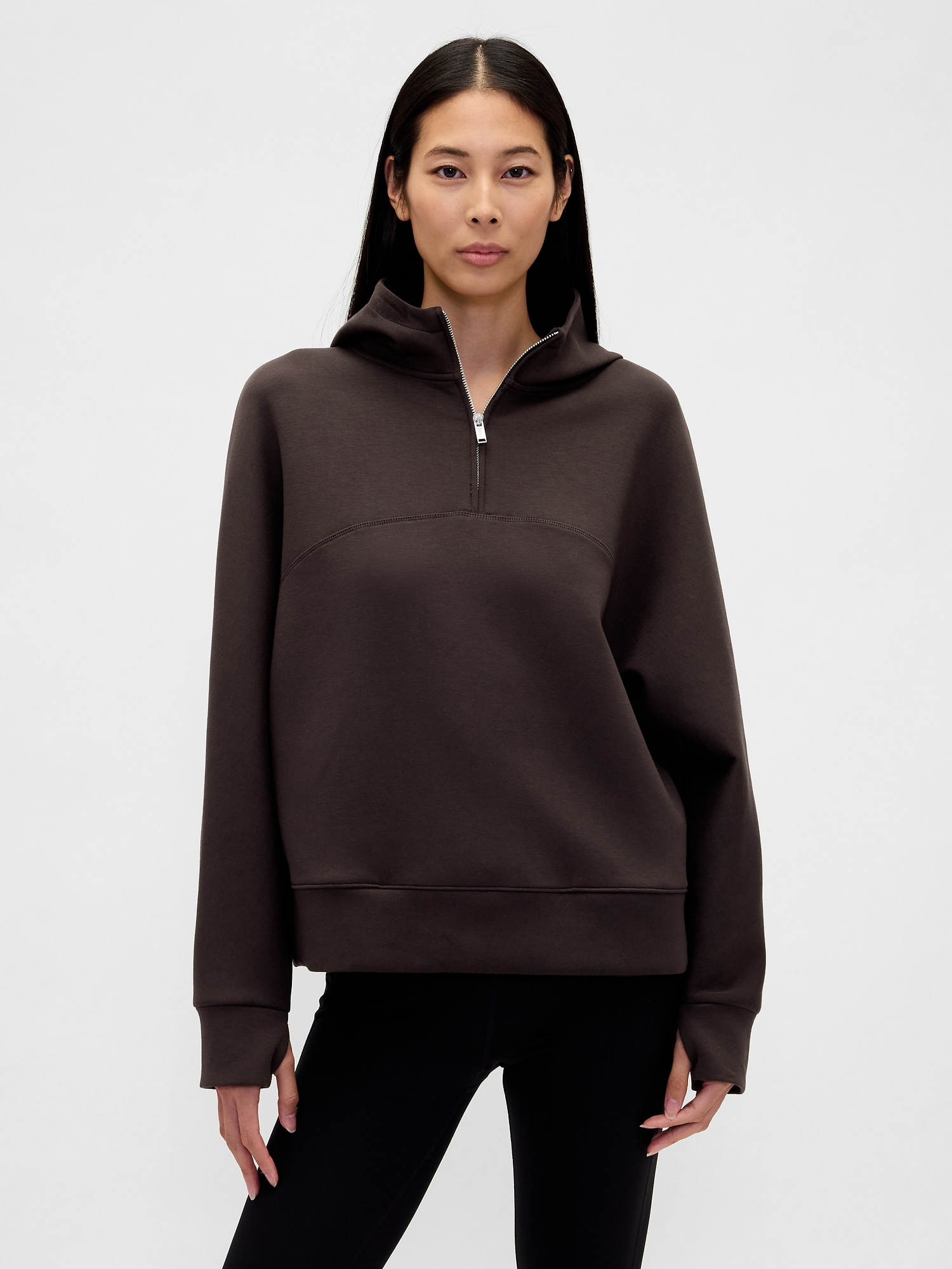 GapFit Oversized Quarter-Zip Hoodie