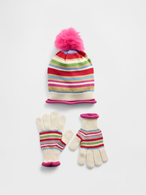 ポンポンハット＆グローブセット (キッズ)
