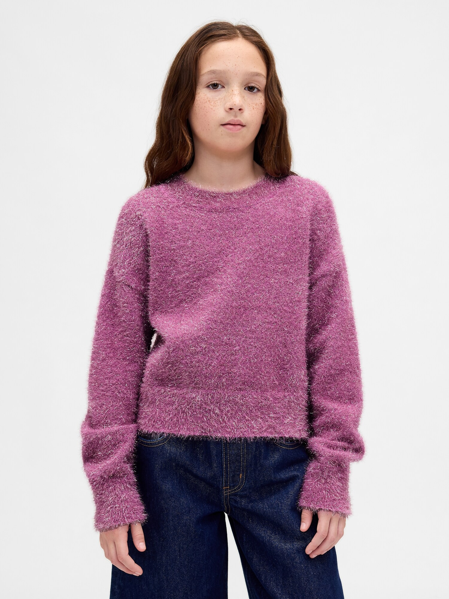 GAP Baby Girls' Fleece Crewneck Sweatshirt - 79% Cotton 21% Polyester Pullover