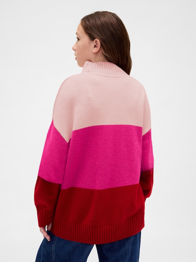 CashSoft カシミヤタッチ ストライプ チュニックセーター (キッズ)-2