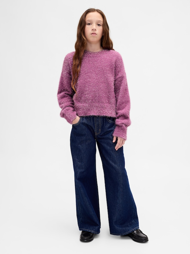 メタリック アイラッシュ クルーネックセーター (キッズ)-3