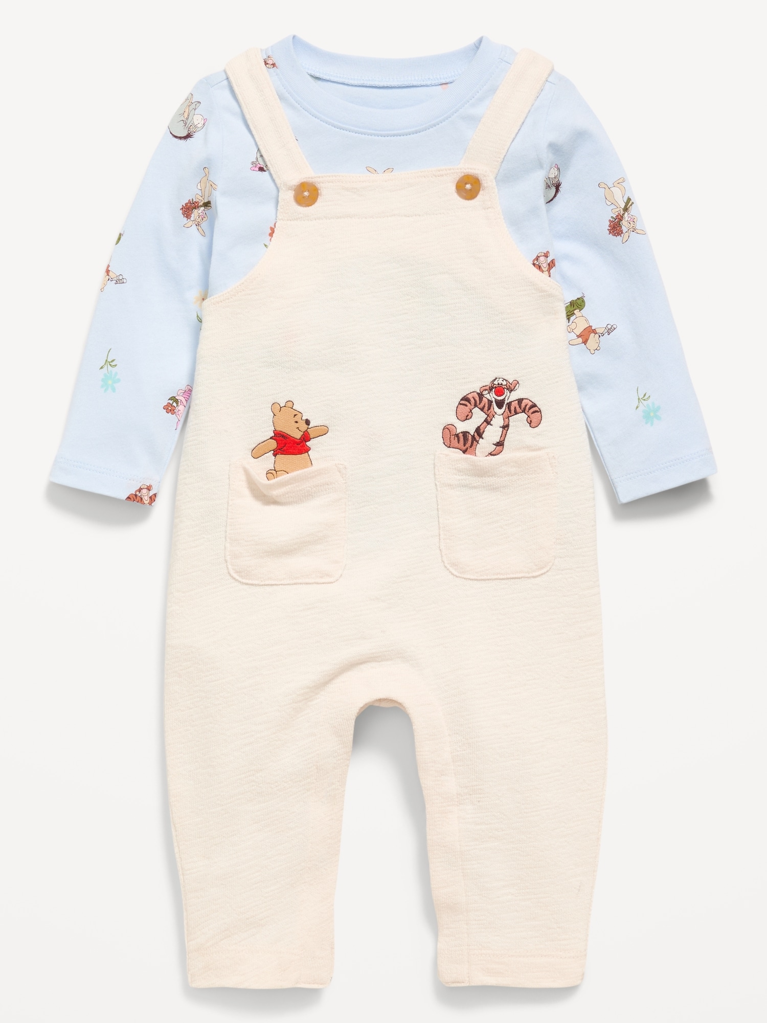 ENSEMBLE AVEC T-SHIRT À MANCHES LONGUES À IMPRIMÉ DISNEY© ET SALOPETTE POUR BÉBÉ