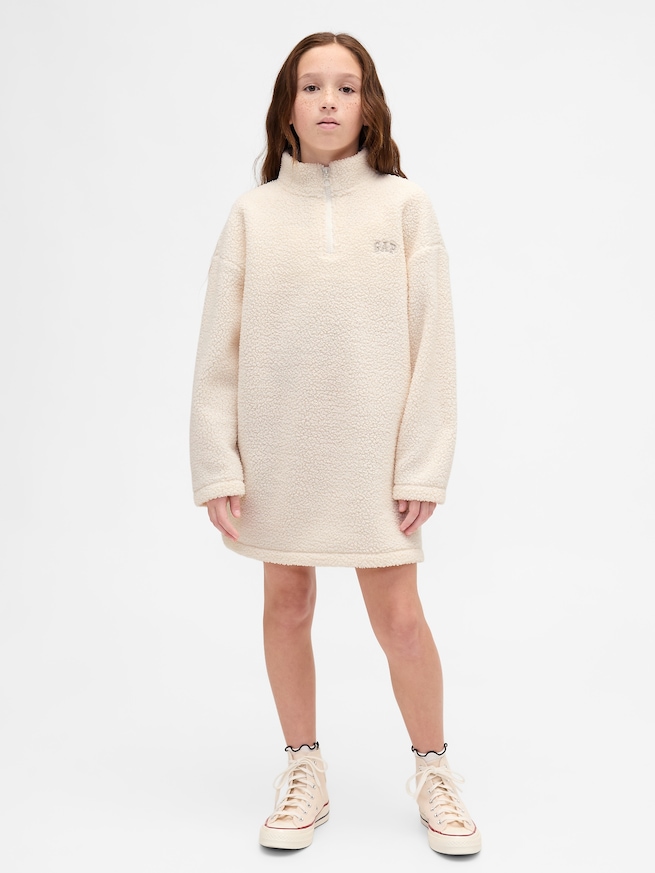 ボア オーバーサイズ GAPロゴ スウェットワンピース (キッズ)-0