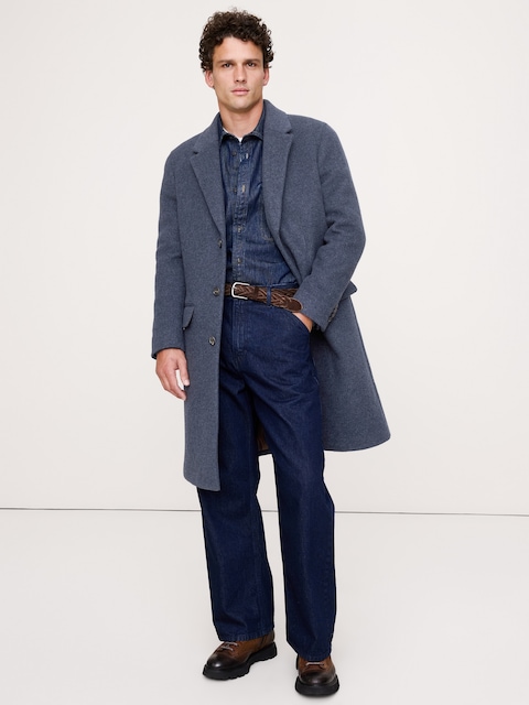 MANTEAU EN LAINE MELTON ITALIENNE