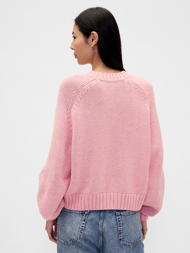 コットンブレンド リラックスフィット クルーネックセーター-2