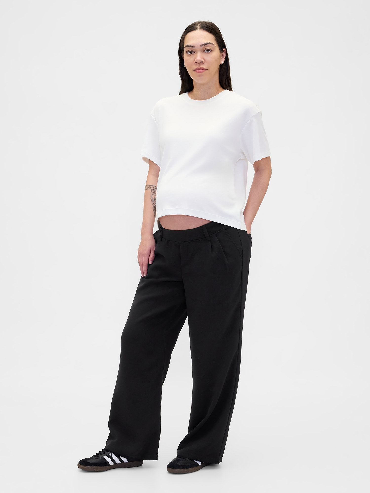 PANTALON TAILLEUR 365 JAMBE LARGE À TAILLE SOUS LE VENTRE DE MATERNITÉ