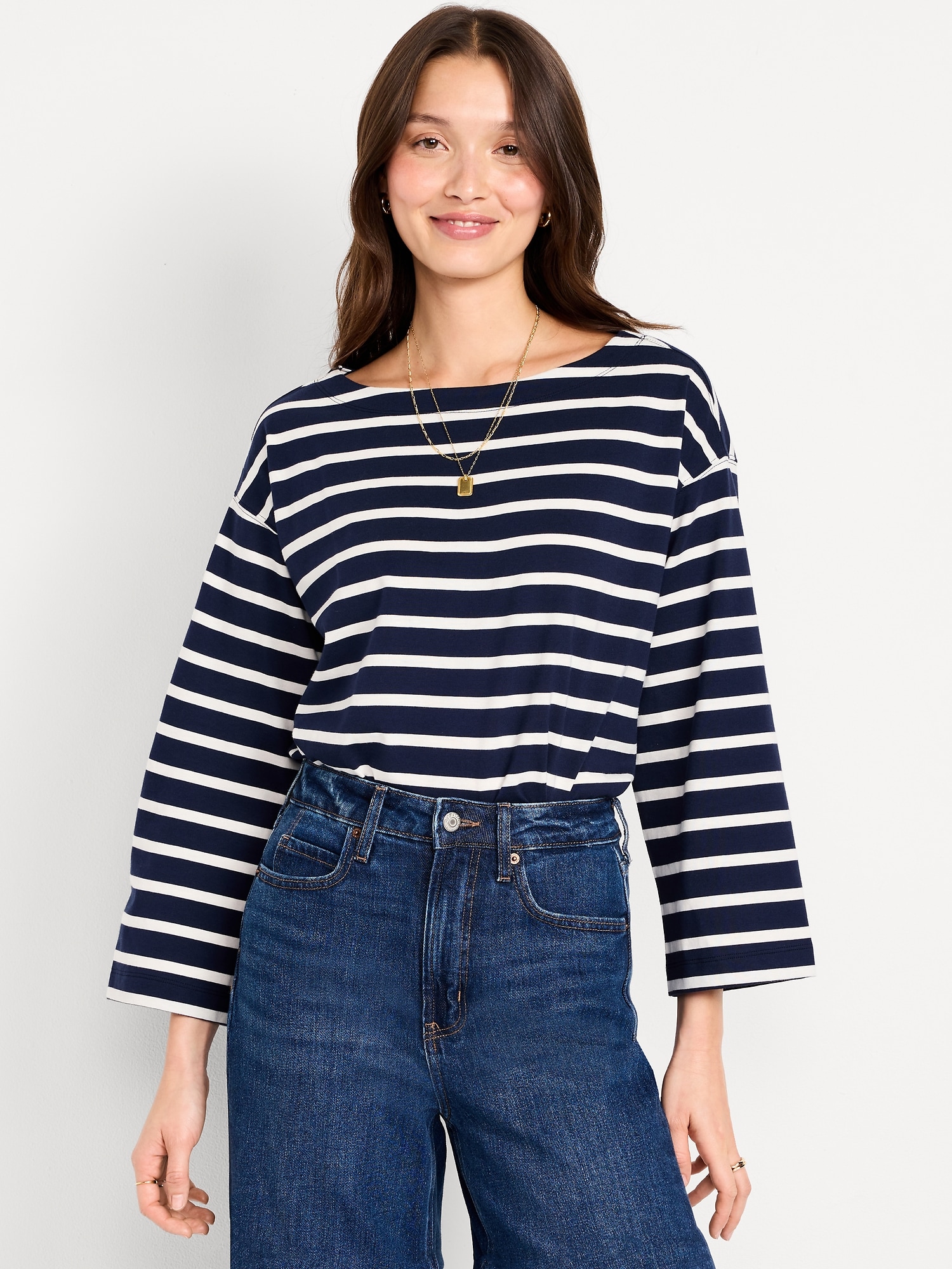 Long-Sleeve Mariner Loose T-Shirt