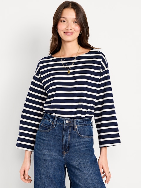 Long-Sleeve Mariner Loose T-Shirt