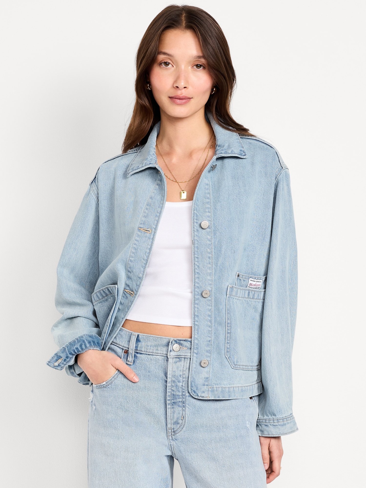 VESTE DE TRAVAIL COURTE EN DENIM