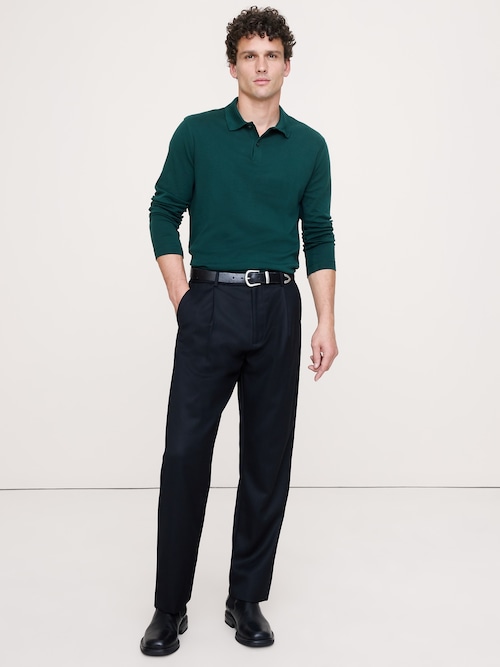 Luxury-Touch ロングスリーブ ポロシャツ