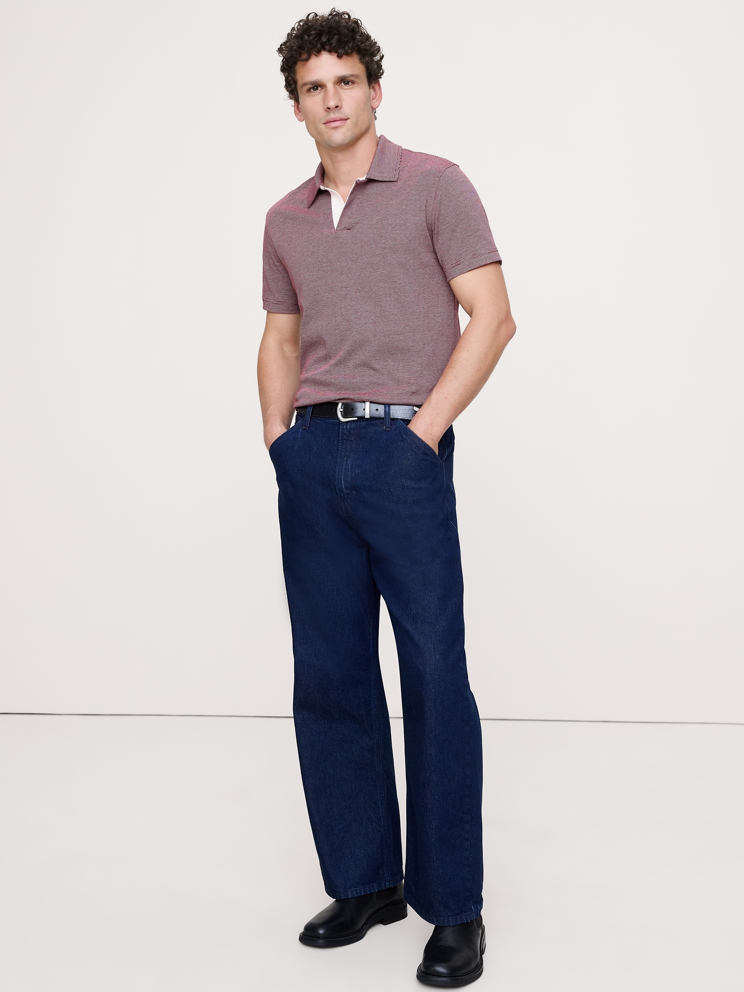 POLO LUXUEUX À RAYURES