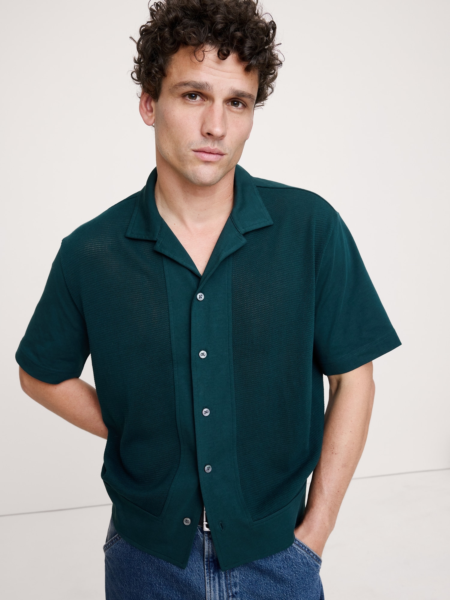 Cotton Mesh Resort Shirt