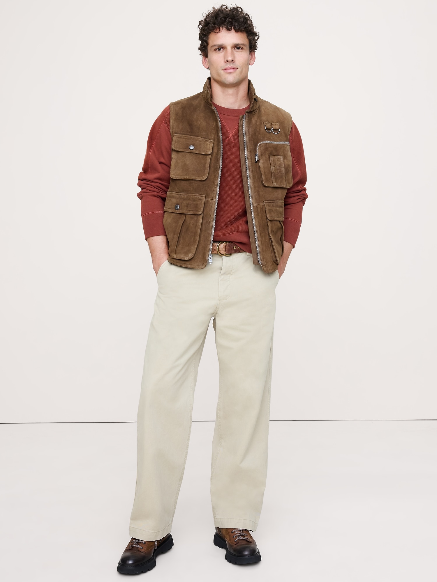 パッチワーク クルーネック スウェットシャツ-2