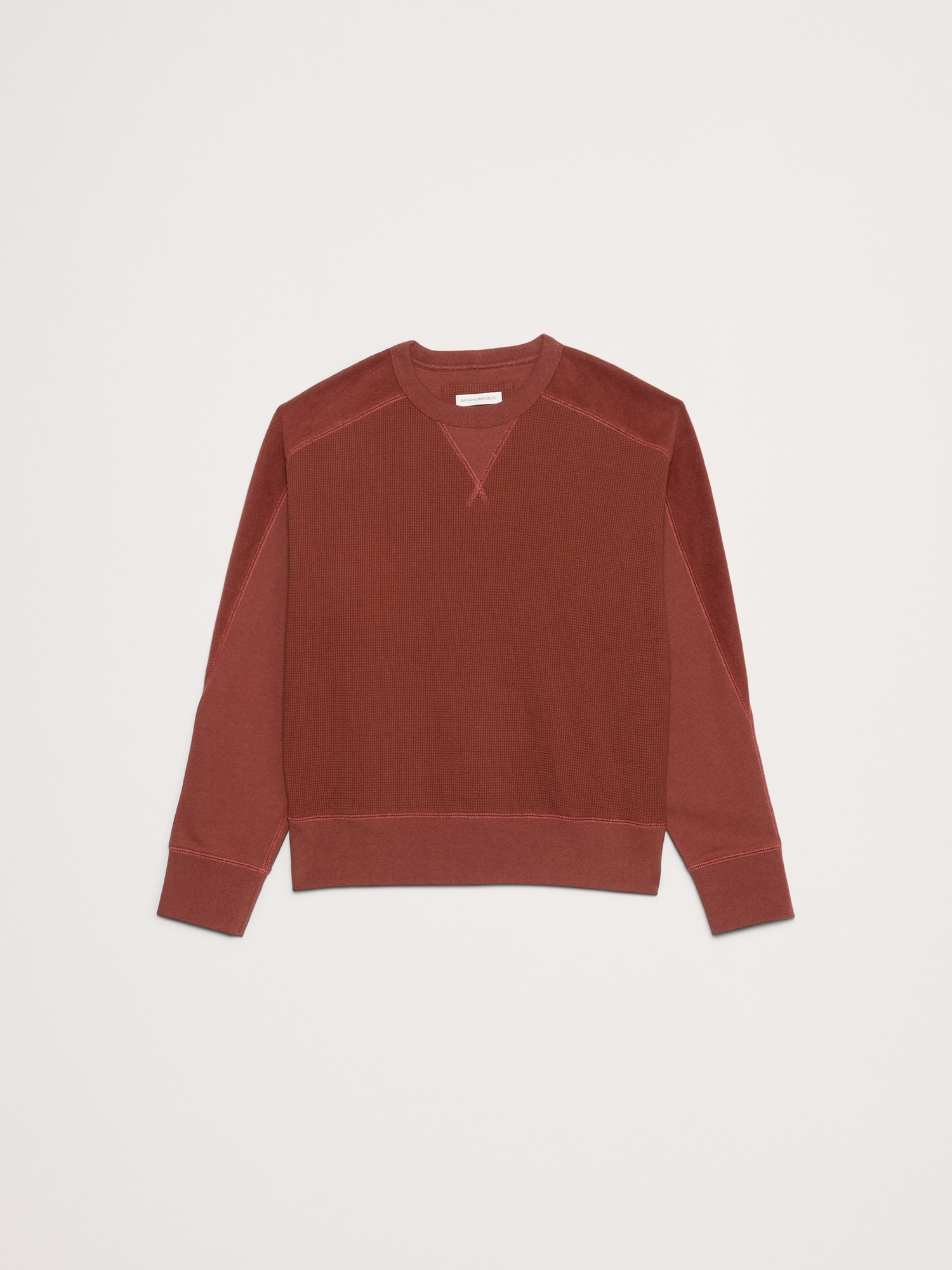 パッチワーク クルーネック スウェットシャツ-3