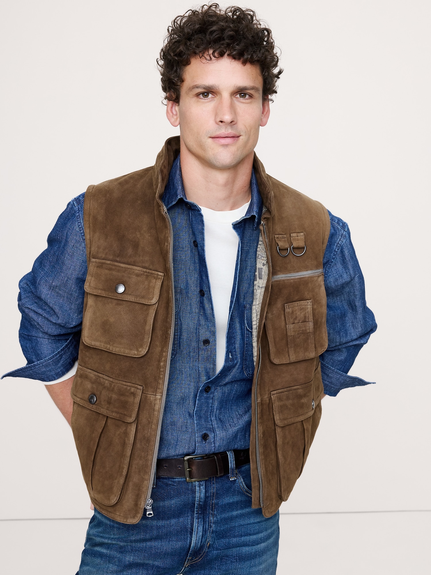 Suede Photojournalist Vest