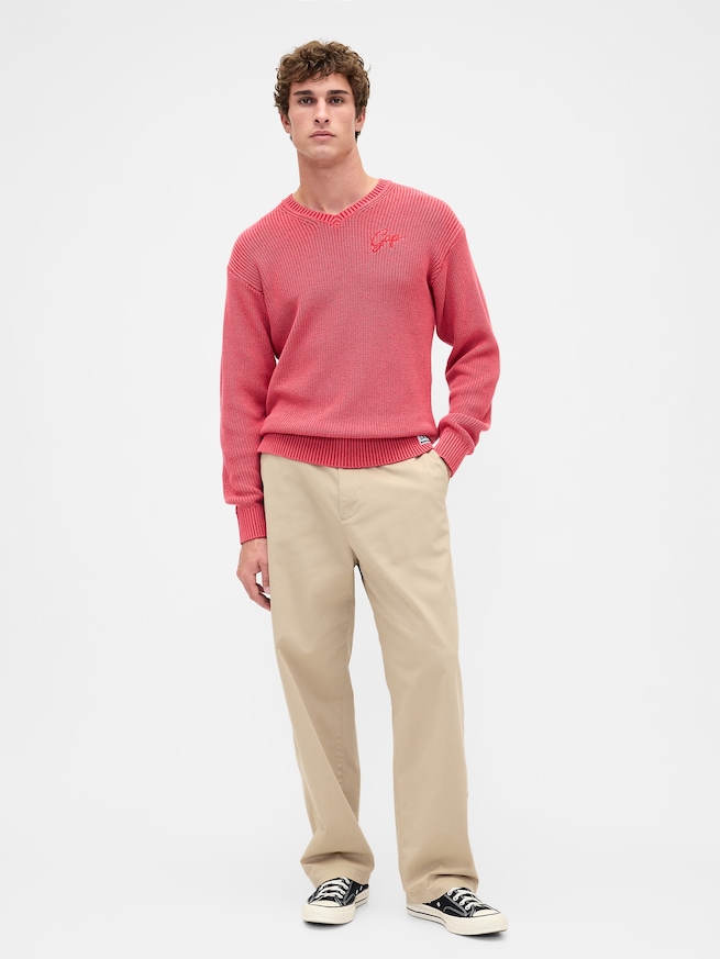 リラックスフィット Vネックセーター-1