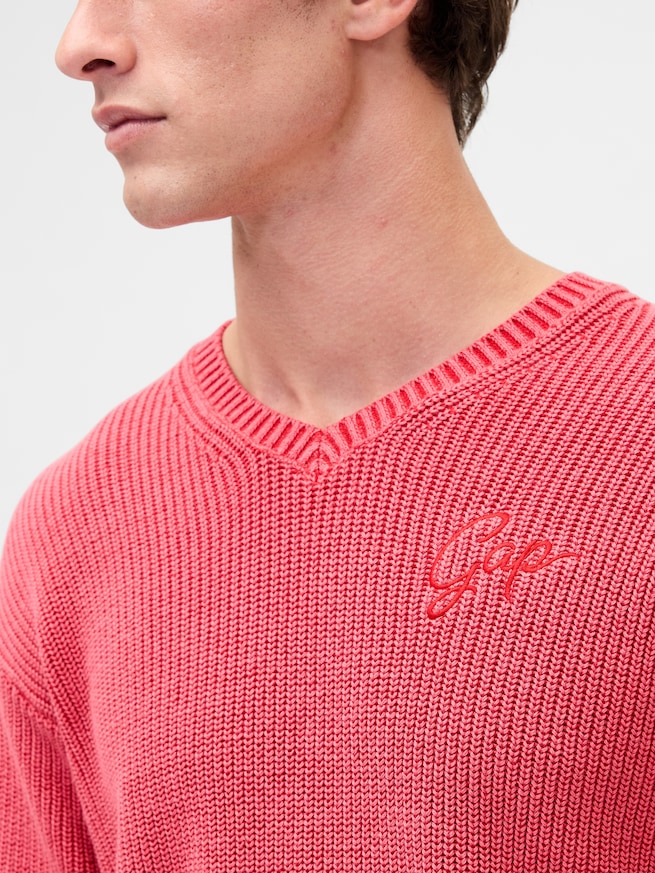 リラックスフィット Vネックセーター-3