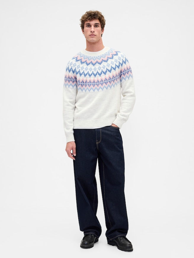 ふわもこ リラックスフィット フェアアイル セーター-1