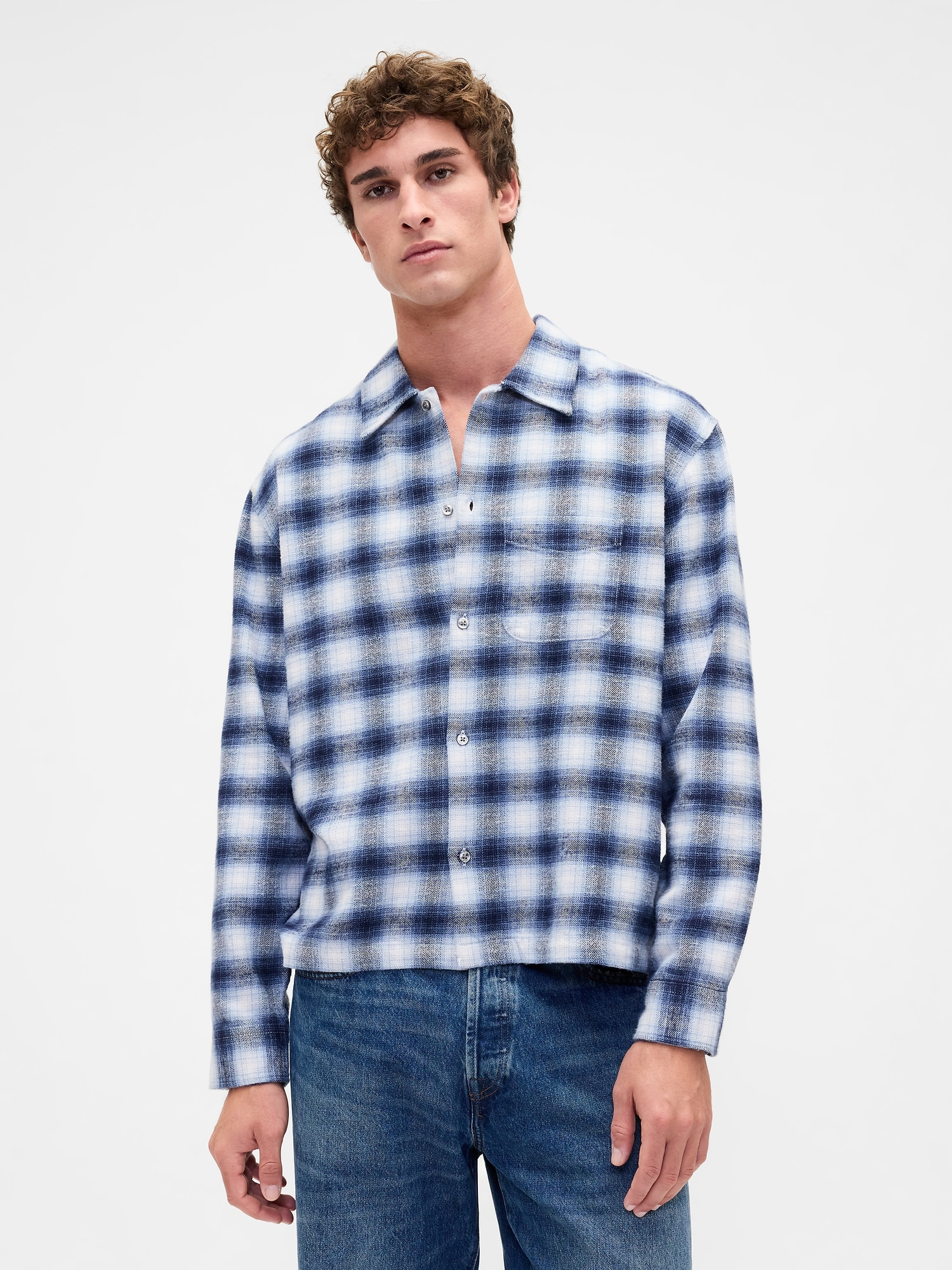 Organic Cotton Relaxed Flannel Shirt