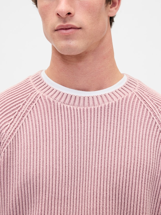 クラシック ラグラン クルーネックセーター-3