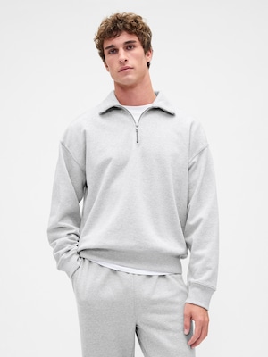 ヘビーウェイト オーバーサイズ 1/4ジップアップ プルオーバー