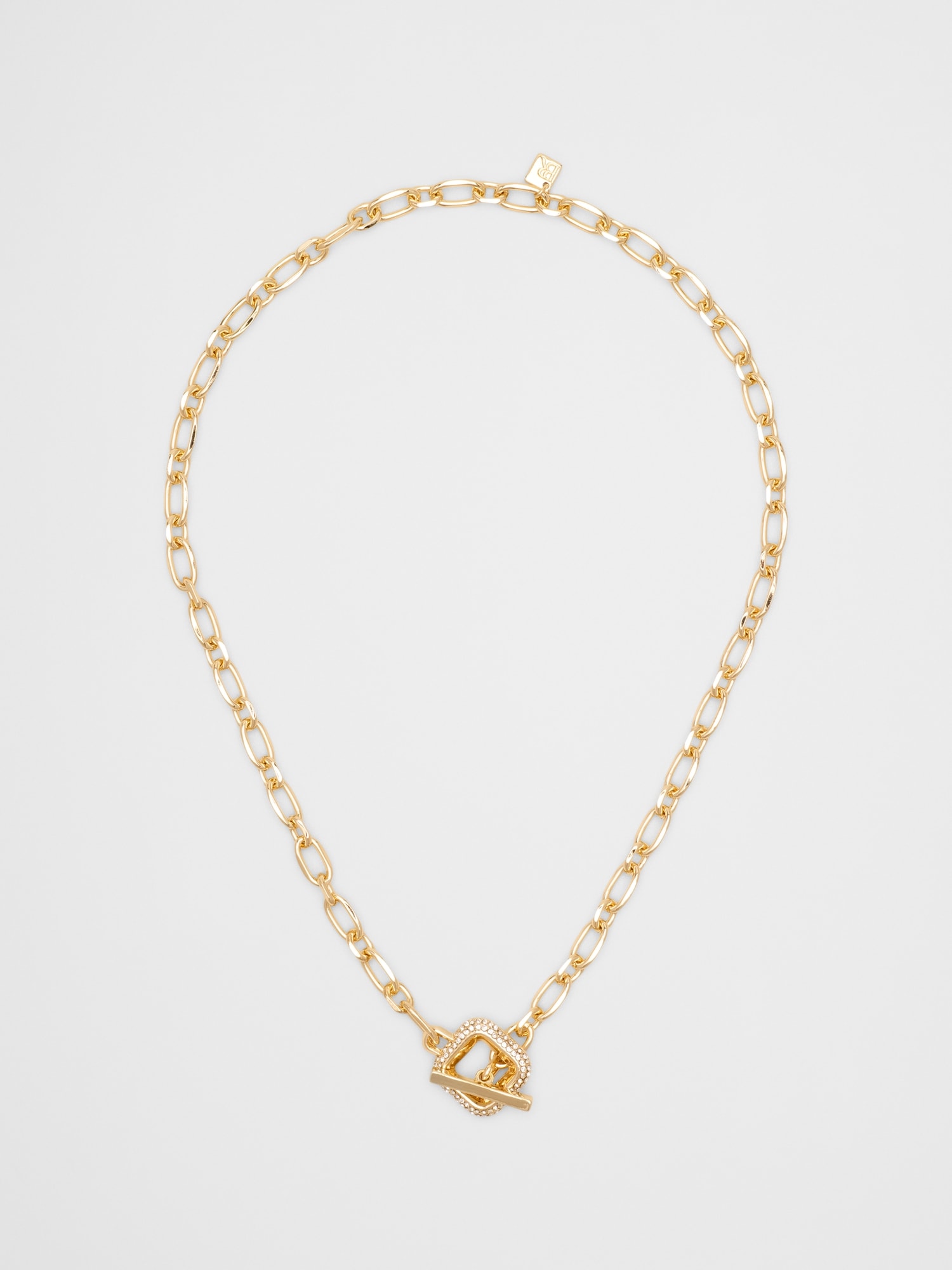 Pave Square Chain Toggle Necklace
