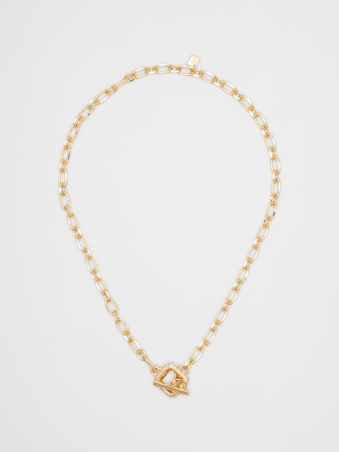 Pave Square Chain Toggle Necklace