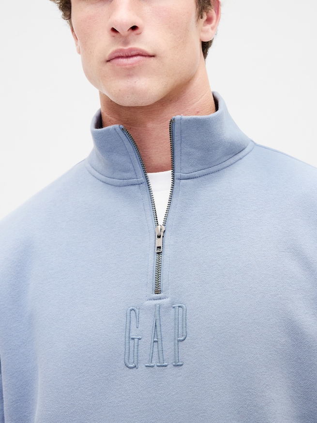 ヴィンテージソフト オーバーサイズ GAPロゴ ハーフジップ プルオーバー-3